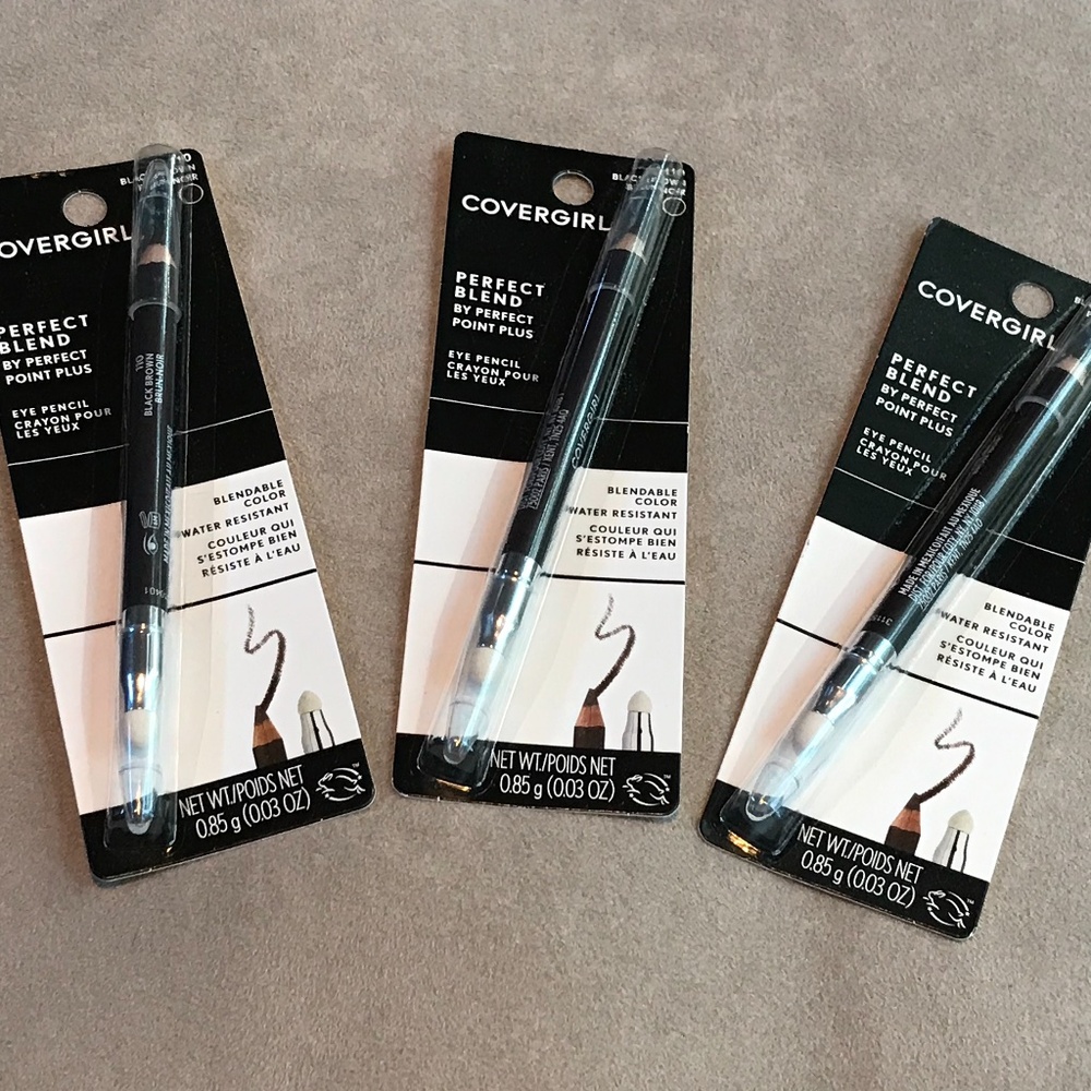 COVERGIRL PERFECT BLEND EYE PENCILS; BUNDLE OF 3; COLOR: #110 BLACK BROWN